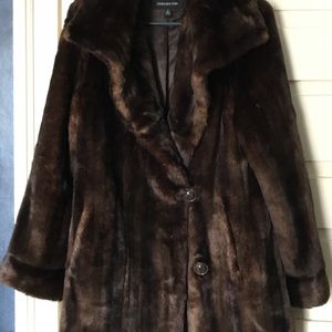 Faux fur coat.